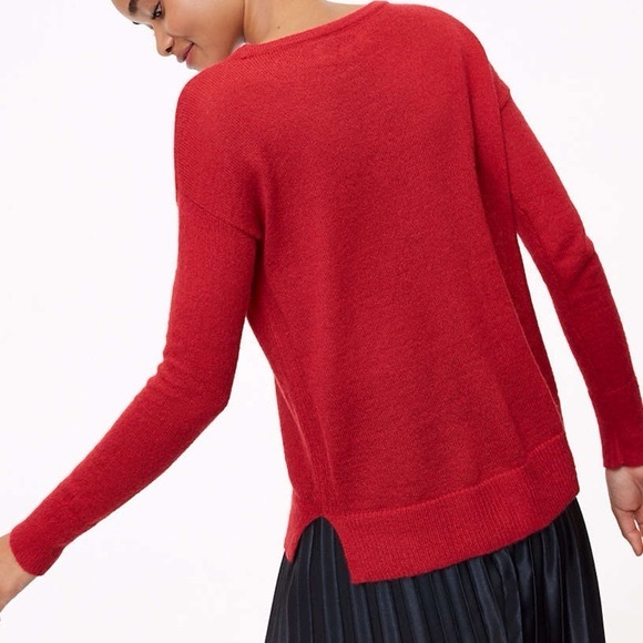 Loft Sparkle Pop Shine Embroidered Sweater 💗 Red & Gold - Picture 6 of 16